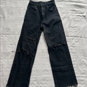 Distressed black jeans